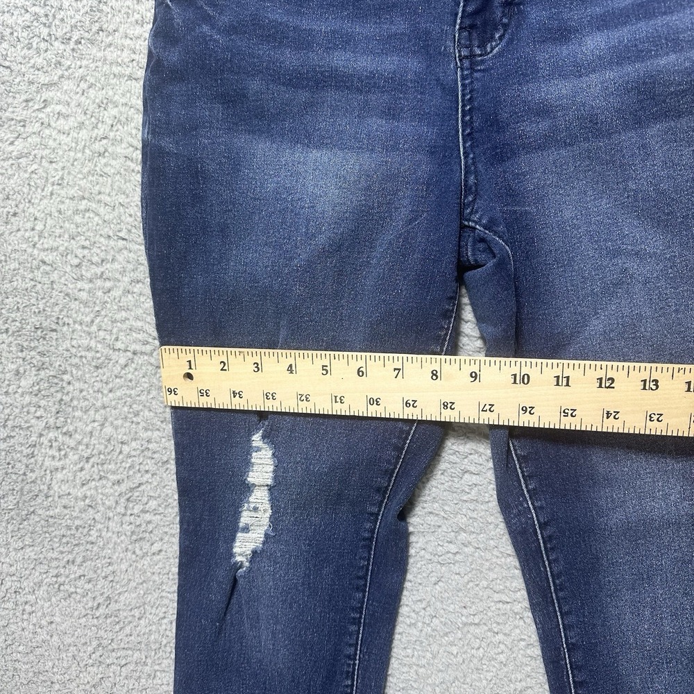 Royalty For Me Jeans Womens Size 10 Blue Denim Solid Mid Rise Distressed Mom Y2K - Picture 4 of 9